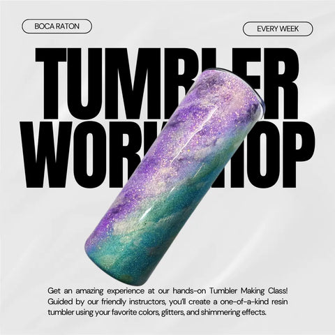 Tumbler Making Class with Resin Art in Boca Raton - Craft for Art Turkish Mosaic Lamp Workshop