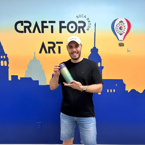 Tumbler Making Class with Resin Art in Boca Raton - Craft for Art Turkish Mosaic Lamp Workshop
