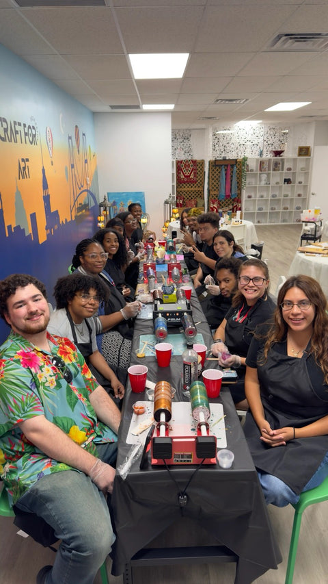 Tumbler Making Class with Resin Art in Boca Raton - Craft for Art Turkish Mosaic Lamp Workshop