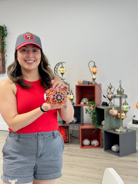 The Villages Mosaic Art Classes - Craft for Art Turkish Mosaic Lamp Workshop