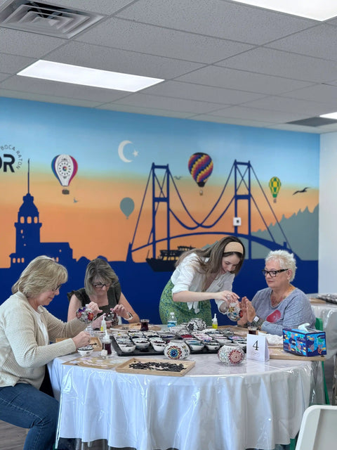 Boca Raton Mosaic Art Classes - Craft for Art Turkish Mosaic Lamp Workshop
